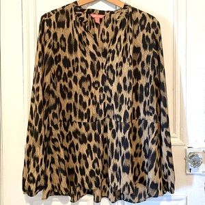 Leopard Peplum Blouse